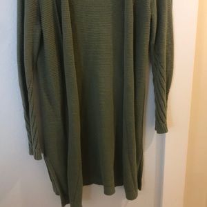 LOFT Outlet XSP Olive Green Knitted Cardigan